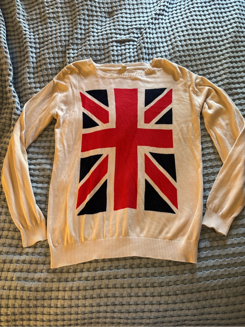 British Flag Union Jack lightweight  Crewneck Sweater Size M